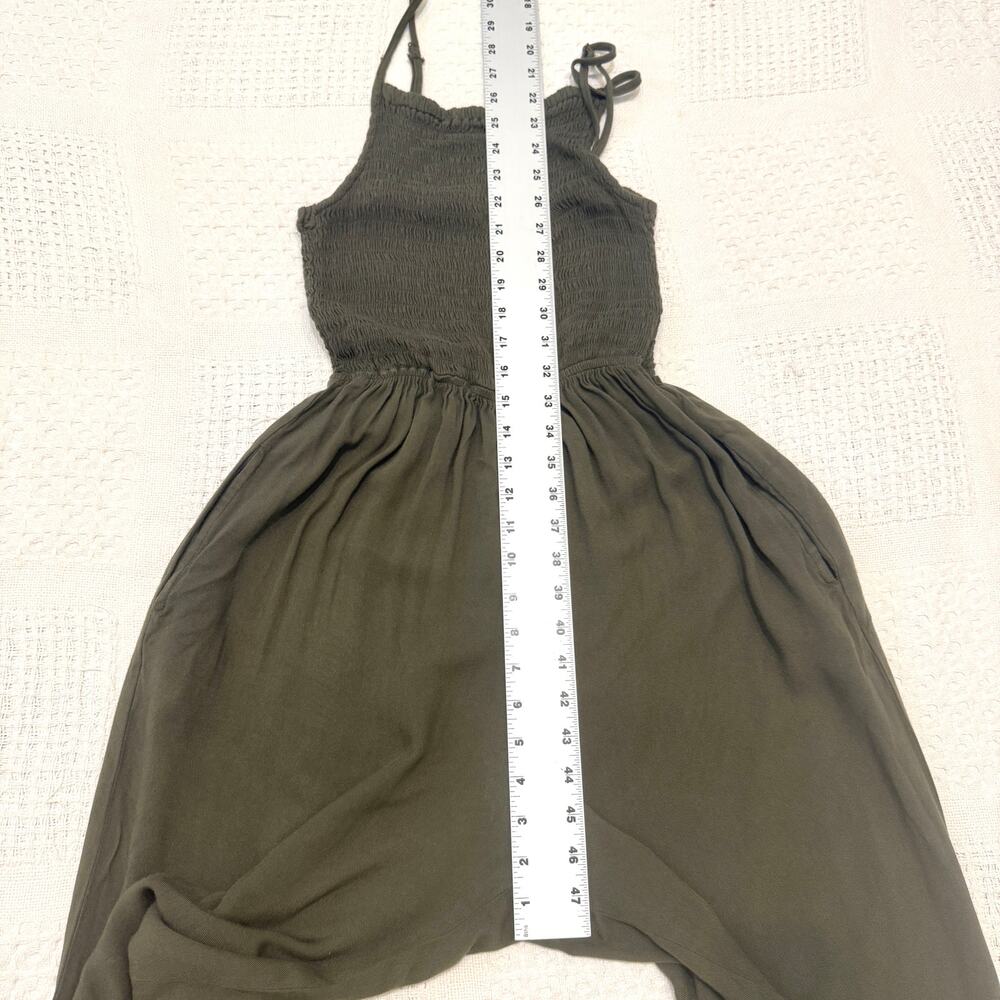 Mimi Chica large smocked cropped wide leg jumpsuit pant pockets P 3098 - Picture 7 of 11